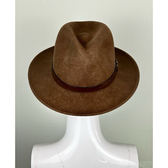 Red Head Brown Wool Hat Crushable Large USA Lite Felt Water Repellent - Picture 3 of 7